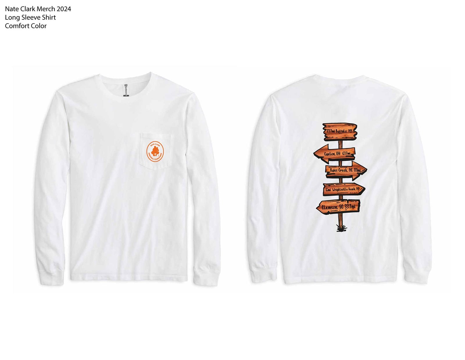 Nate Clark Memorial Tournament long sleeve shirt, white